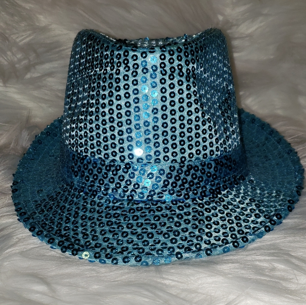 Blue Sequin Fedora